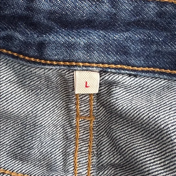 Levi's Dark Blue Denim Overalls with Striped Sweater - Picture 5 of 16